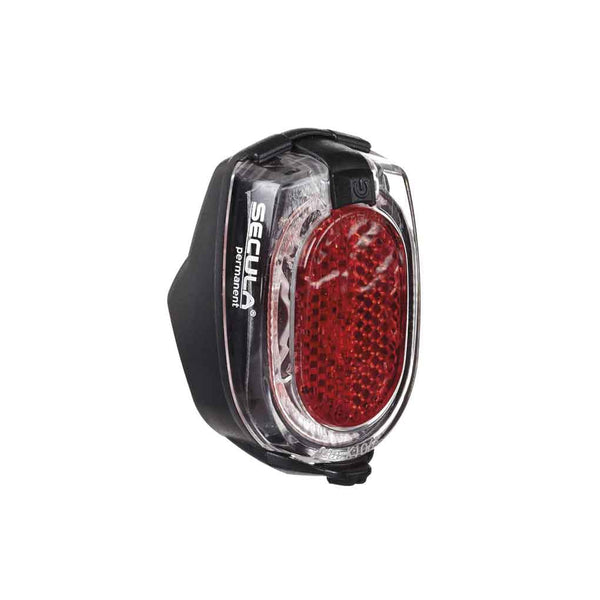 Luz Trasera B&M Secula con diodo a pilas y función permanente para portabultos